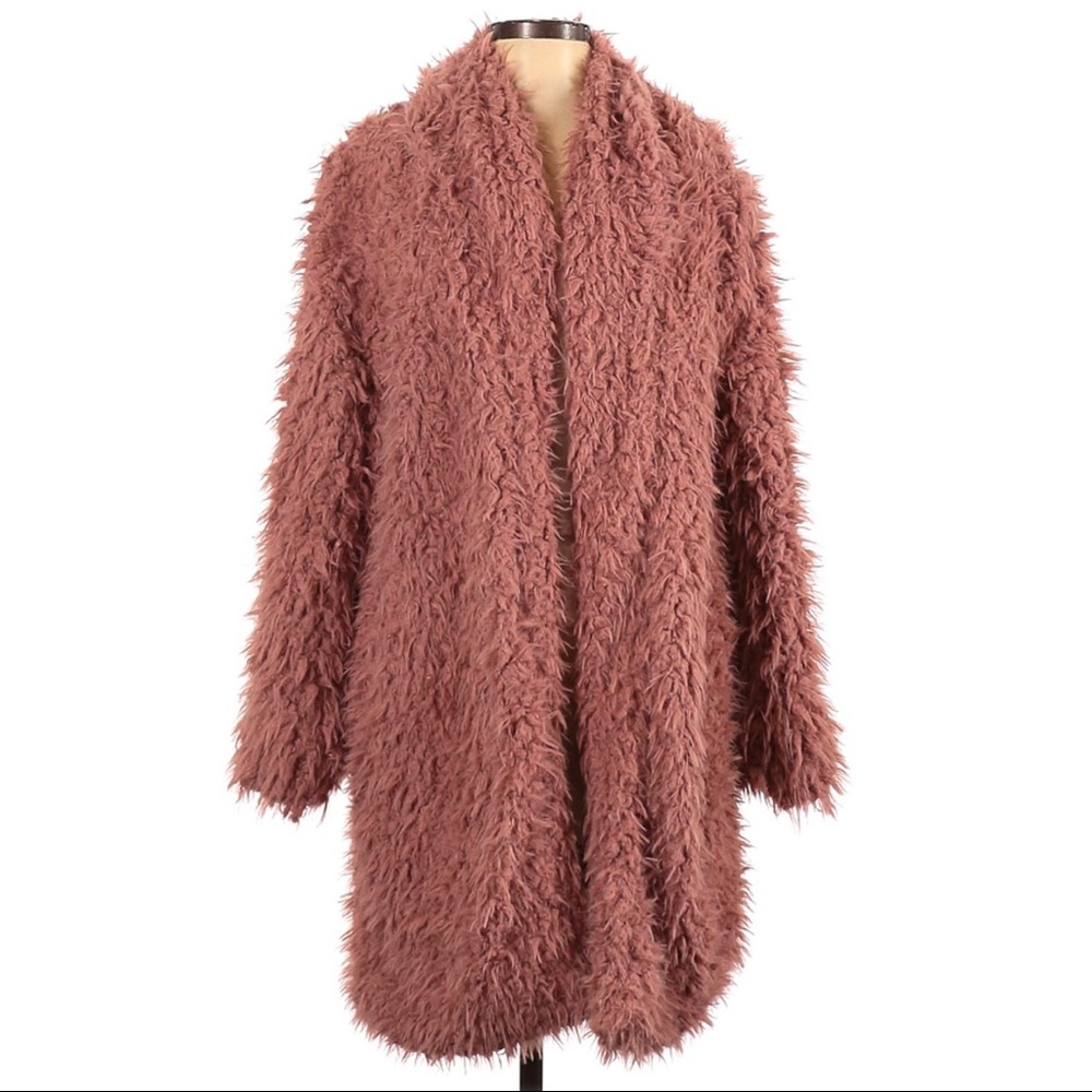 Wild Fable Dusty Pink Sherpa Shag Coat